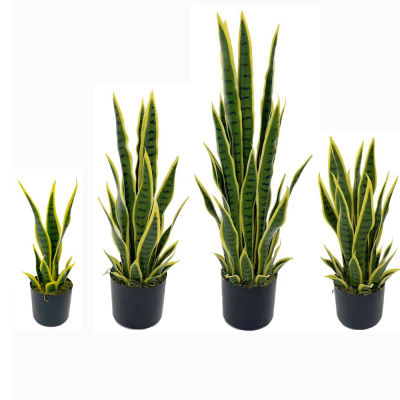 Planta de Sansevieria Artificial de 40-100 cm con Maceta Negra, Planta Artificial Realista en Maceta, Sin Necesidad de Riego, Decoración para Interiores, Habitaciones, Hoteles y Escritorios
