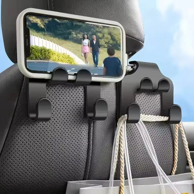 Gancho para Asiento de Coche, Soporte Multifuncional para Teléfono Móvil, Colgador para el Respaldo del Asiento Trasero, Nuevo