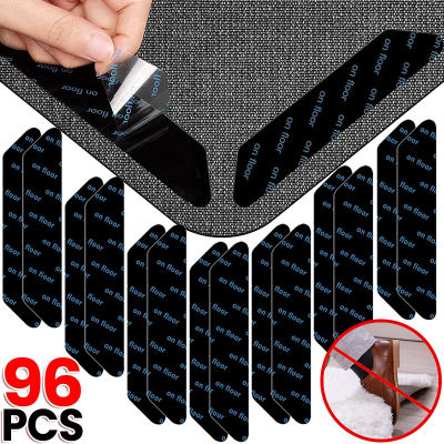 96/8 Uds alfombra antideslizante pegatina reutilizable lavable Anti rizador alfombra parche pegatinas fijas alfombra de suelo cinta pinza almohadilla de esquina