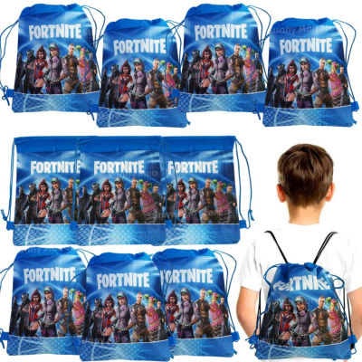 Bolsa con cordón Fortnite, mochila de almacenamiento portátil para juegos de disparos, regalos para fiesta de cumpleaños para niños y bebés