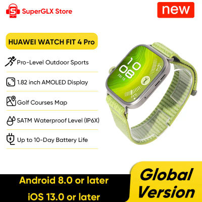 Versión Global HUAWEI WATCH FIT 4 Pro Smartwatch Pantalla AMOLED de 1,82 pulgadas Sensor ECG de cristal de zafiro Compatible con iOS y Android NFC