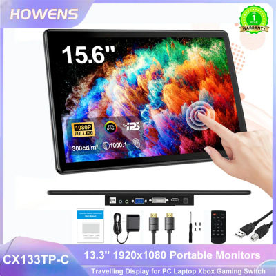 monitor curvo HOWENS Monitor de 15,6 pulgadas pantalla táctil Industrial 1920x1080 pantalla de ordenador portátil HDMI 75x75 VGA BNC AV USB PC segunda pantalla adicional