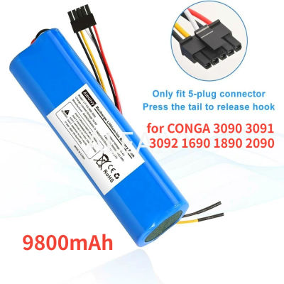 Batería de iones de litio CECOTEC de 9800 mAh para aspiradora robot CONGA 3090 3091 3092 1690 1890 2090, accesorios de repuesto, 14.4 voltios