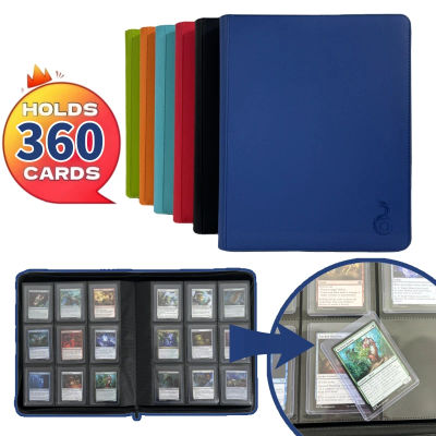 Carpeta Toploader de 9 bolsillos, carpeta de cargadora superior para tarjetas, capacidad 360, carpetas de tarjetas para tarjetas comerciales o tarjetas deportivas en 3 x 4''