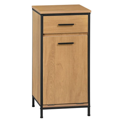 Mueble de Baño EUGAD 38x80x34cm, Mueble Estrecho para el Baño con 2 Cajones, Bolsa de Lavandería Plegable, Armario para Ropa, Organizador de Baño