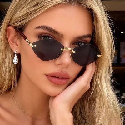 Gafas de Sol de Mujer con Forma de Diamante Sin Montura, Estilo Vintage 2026, Nuevas y Modernas, Gafas de Sol para Chicas, Очки Солнечные Женские