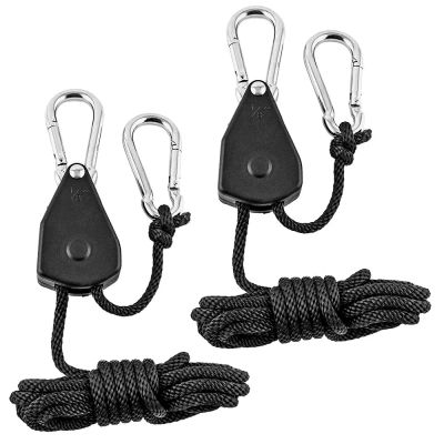 Perchas ajustables de 8 pulgadas para tienda de campaña, colgador reforzado con trinquete colgante, lámpara para cultivo de plantas, cuerda, gancho de polea, 2 piezas