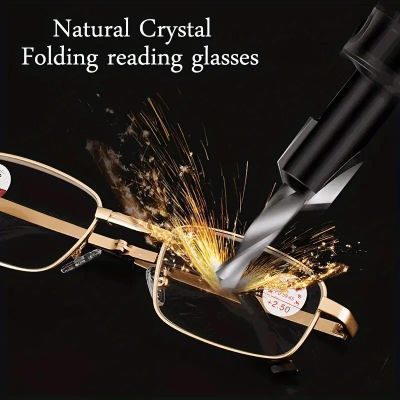 Lentes de cristal Real, gafas de lectura de cristal de diamante Natural para hombres y mujeres, gafas para presbicia irrompibles, gafas con dioptrías antiarañazos