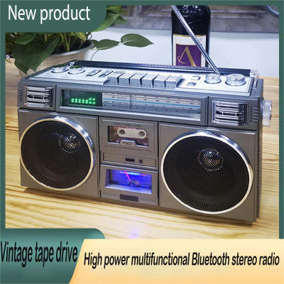 Reproductor Bluetooth con tarjeta FM USB TF de radio retro 4 en 1 (no reproductor de casete)