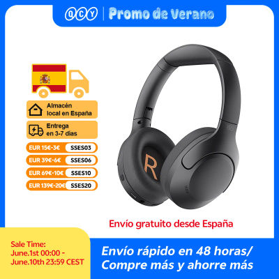 QCY-auriculares inalámbricos H3 Lite ANC, cascos por encima de la oreja con Bluetooth 5,3, cancelación activa de ruido, controlador de 40mm, sonido HiFi
