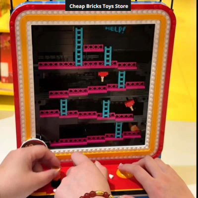 Modelo de Consola de Juegos Vintage, Mueble Retro de Arcade, Bloques de Construcción Compatibles de 1371 Piezas, Regalos de Navidad para Adultos, Juguete