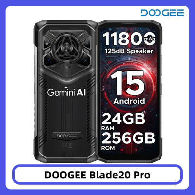 Teléfono Resistente DOOGEE Blade20 Pro, 24GB+256GB, Altavoz de 125dB, Gemini AI, Batería de 11800mAh, Pantalla de 6.6'', 50MP, Android 15, Smartphone con NFC