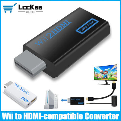 LccKaa HD 1080P Wii a HDMI convertidor compatible adaptador WII a HD con Audio de 3,5mm para PC Monitor HDTV pantalla con Cable HD