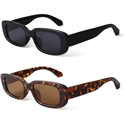 BEGREAT Gafas de sol rectangulares pequeñas retro de moda, gafas de sol de marca de diseñador vintage para viaje, gafas de sol para mujer, protección UV400