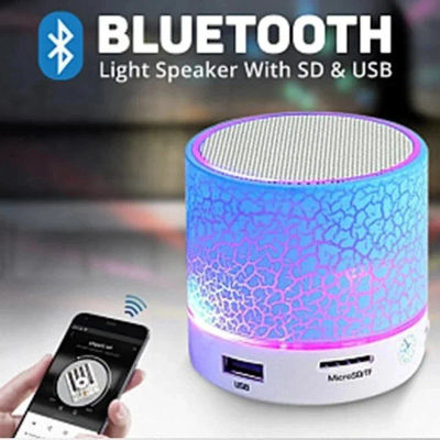 Altavoz inalámbrico Bluetooth Mini PC altavoz grieta LED tarjeta SD USB Subwoofer columna de sonido de música portátil para ordenador de escritorio