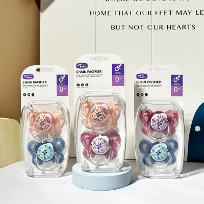 Nuevo Set de 2/4 Chupetes para Bebé con Cubierta, Chupete con Diseño Floral y Tetina, Regalo Perfecto para Baby Shower para Niño o Niña