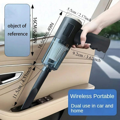 Aspiradora inalámbrica de doble uso para el hogar y el coche, aspiradora potente de alta potencia de 120W, color negro, 1 ud.