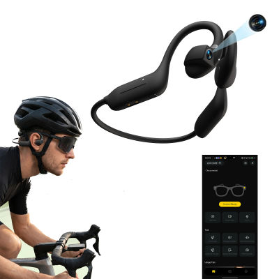 Auriculares con IA y Cámara, Grabación HD de 8MP, Traducción Inteligente por IA, Auriculares de Conducción Aérea con Bluetooth para Ciclismo al Aire Libre