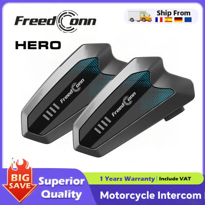 Intercomunicador para Motocicleta Freedconn Hero, Auriculares Bluetooth para Casco, Intercomunicador BT para Moto, Música Compartida, 10 Cascos para Motociclistas, Impermeable
