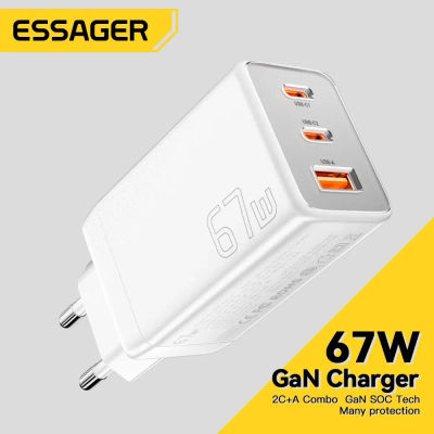 Essager 67W GaN USB tipo C cargador para ordenador portátil 45W 25W PD QC 3,0 carga rápida para Macbook Xiaomi Samsung Iphone14 13 teléfonos Chagers