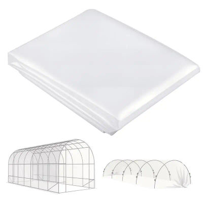 Cubierta para invernadero de plástico, lona para cubrir plantas, resistente a los rayos UV, impermeable, 7 x 8 m