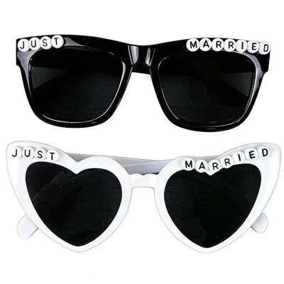 Gafas de Sol para Recién Casados, Recuerdos para Fiesta de Bodas, Accesorios para Fotos de Novios en Forma de Cuadrado y Corazón para Padrinos de Boda y Damas de Honor