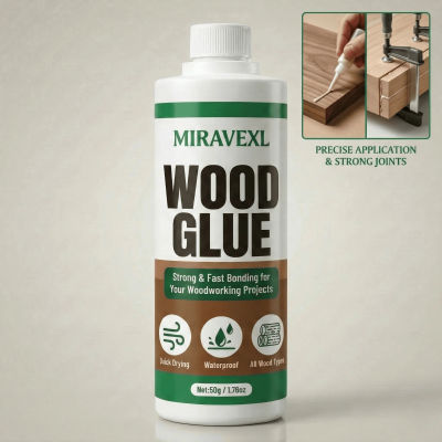 Pegamento para Madera de Secado Rápido MIRAVEXL 50g, Adhesivo Fuerte para Carpinteros Profesionales, Reparación de Muebles, Proyectos de Bricolaje