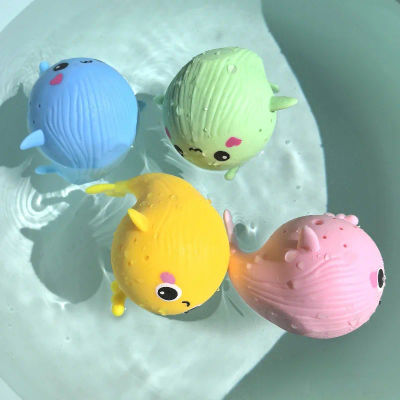Juguetes de Baño, Esponja Absorbente de Agua con Forma de Ballena, Juguetes Antiestrés para Apretar, Juguete Acuático para Niños, Bebés y Niños Pequeños