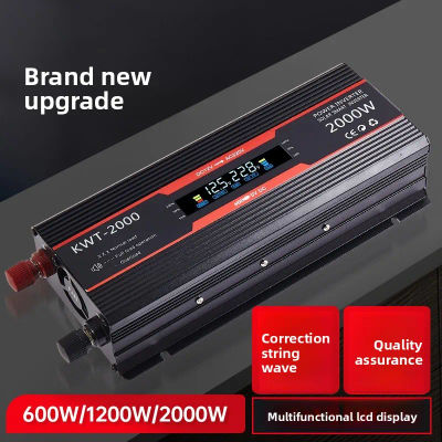 Inversor Solar de 12v, 220v, 600W, 1200W, 2000W, transformador de voltaje portátil, convertidor de cargador automático, inversor de corriente para coche