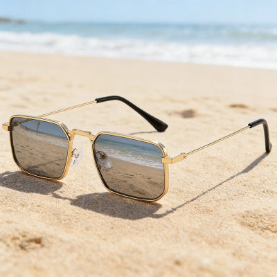 Gafas de sol rectangulares de alta calidad para mujer, gafas con montura metálica, gafas de sol cuadradas de marca Vintage para hombre, gafas femeninas