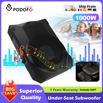 Podofo-Subwoofer ultrafino para coche, Subwoofer activo compacto debajo del asiento, Audio de graves para coche, altavoz amplificador estéreo para coche, 10 pulgadas