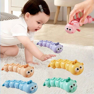 Juguete de oruga de cuerda para bebés, juguete sensorial educativo seguro y no tóxico para bebés, regalo de aprendizaje temprano