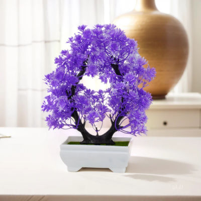Plantas artificiales en maceta, bonsái hermoso, árbol pequeño, flores falsas, adornos en maceta para el hogar, jardín, fiesta, planta