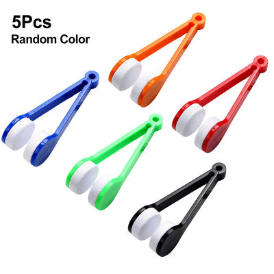 5 uds. Cepillo creativo para gafas de dos lados, limpieza de gafas portátil, frotar, limpiador de gafas de microfibra suave, herramientas de limpieza
