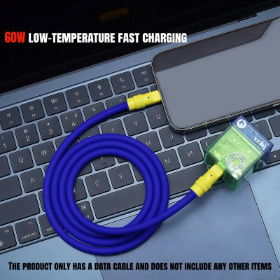 Cable de datos para teléfono móvil de carga rápida, cable de datos de silicona líquida de grado alimenticio, cargador de carga rápida de cobre estañado con bloques de color, adecuado para cabezales de