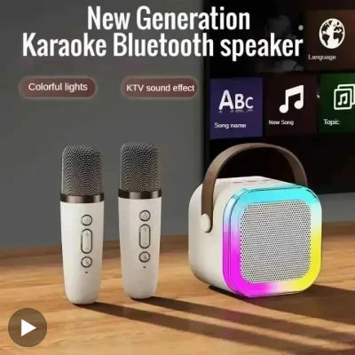 Karaoke Caixa De Som Altavoz Bluetooth con máquina De micrófono Mini lámpara portátil caja De sonido música inalámbrica pequeña Coluna Bocina