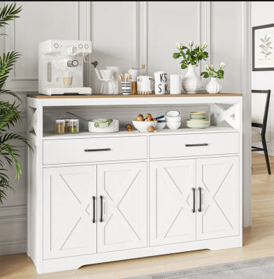 Aparador con Puertas y Cajón, Mueble de Cocina, Cómoda Independiente, Aparador Higorad, para Dormitorio, Sala de Estar
