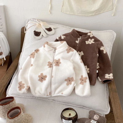 Chaqueta polar de oso bonito para niños pequeños, abrigo cálido de invierno para niños, Top suave Adorable para bebés para días fríos, disfraz de moda Popular, tela deportiva