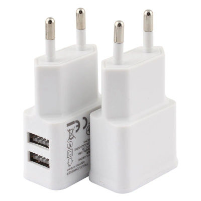 Cargador de fuente de alimentación con enchufe USB Dual, adaptador de carga rápida Universal de 5V 2A, enchufe de EE. UU., UE, adaptador de corriente Dual portátil de viaje para teléfono