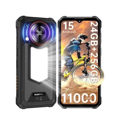 OUKITEL WP53 PRO, Teléfono Inteligente Resistente de 6.52 Pulgadas, 24 GB (8+16), 256 GB, Android 15, 11000 mAh, 50 MP, Linterna para Acampar, Altavoz, NFC