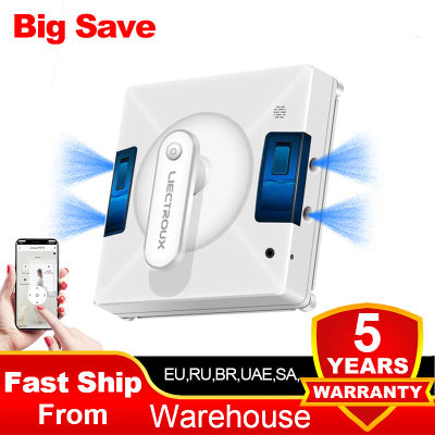 Robot Limpiacristales Liectroux YW509, Pulverizador de Agua de 4 Vías, Robot Limpiacristales para Pisos, Paredes y Vidrios del Hogar, Robot Aspirador para Ventanas, Navegación Inteligente, Triple