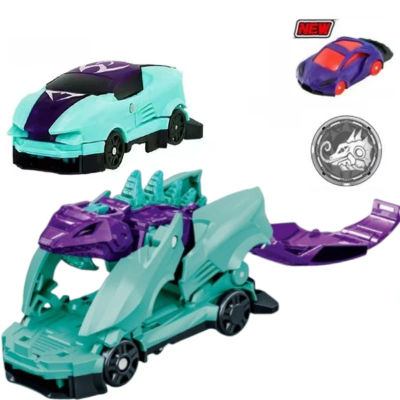 Screechers Wild Violence Transformation Anime Action Figure Robot Burst Deformation Car Beast 360 ° Juguetes para Niños con Chip de Captura Flip