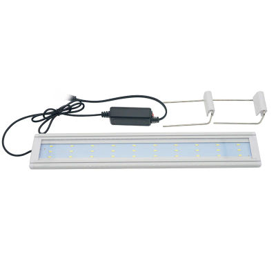 Luz LED para acuario, pecera súper delgada, iluminación de cultivo de plantas acuáticas, lámpara de Clip brillante impermeable, LED azul de 18-72cm para plantas de 220v