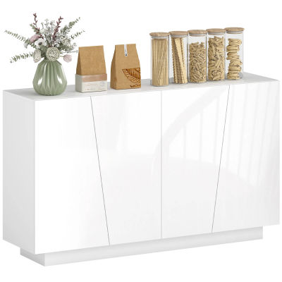 HOMCOM Buffet, mueble de almacenaje con puerta doble geométrica y estante ajustable, estilo moderno, b