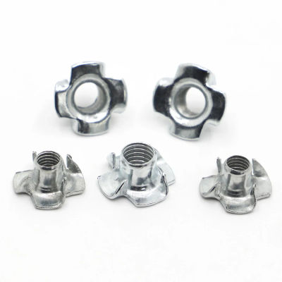 20 piezas M3 M4 M5 M6 M8 M10 tuerca de cuatro garras chapada en Zinc altavoz tuerca en T tuerca ciega inserto en T herrajes para muebles