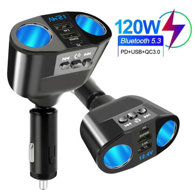 Cargador divisor de enchufe para encendedor de cigarrillos de coche, cargador rápido PD QC3.0, adaptador de corriente con pantalla Digital USB Dual 2.4A para todos los teléfonos