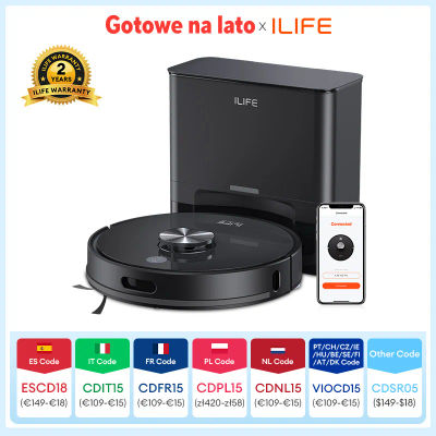 Aspiradora Robótica ILIFE T20s Ultra con Estación de Autovaciado, Succión de 10000 Pa, Batería de 4600 mAh, Tiempo de Funcionamiento Máximo de 300 Minutos
