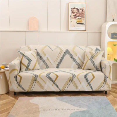 Funda de sofá con patrón de línea para sala de estar, funda de sofá elástica barata, Protector de muebles elástico, sofá esquinero en forma de I, funda de sofá grande