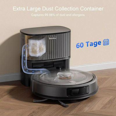 Robot Aspirador y Fregador con Estación de Autovaciado Teendow D10S MAX, Robot 2 en 1 para Barrer y Fregar, Succión Potente de 4500Pa, Navegación Inteligente con Mapeo