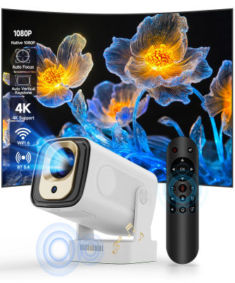 Mini Proyector Magcubic HY310 1080P 330ANSI Android 11 con Enfoque Automático, 4K Nativo, Altavoz de 5W, Air Mouse, Asistente de Voz, Versión Mejorada del HY300